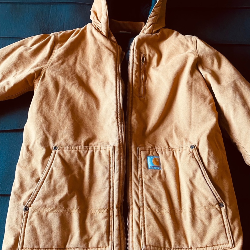 Carhartt Kids Tan Hooded Puffer Jacket